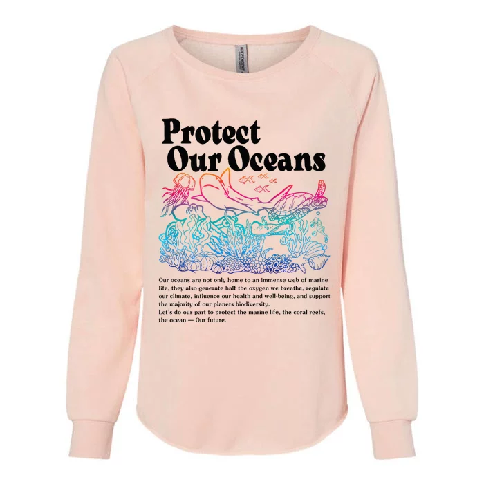 Protect Our Oceans Save Earth World Ocean Day 2023 Womens California Wash Sweatshirt