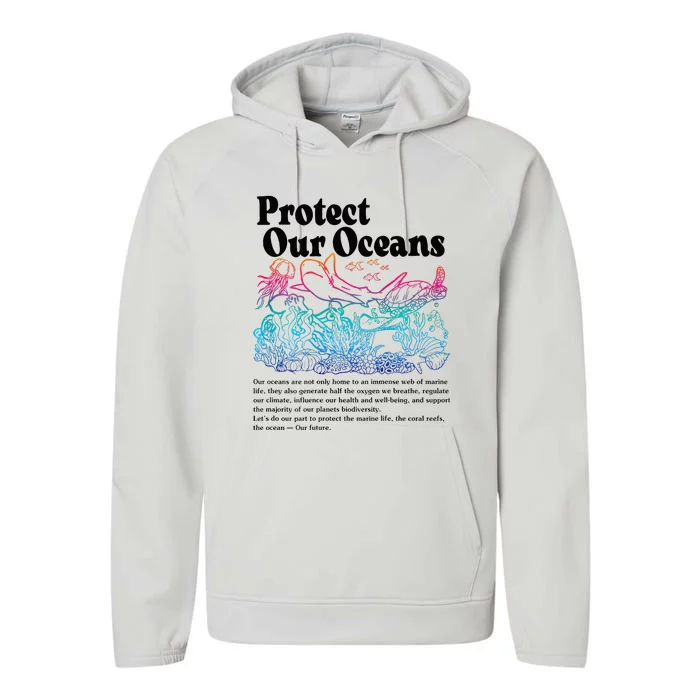 Protect Our Oceans Save Earth World Ocean Day 2023 Performance Fleece Hoodie