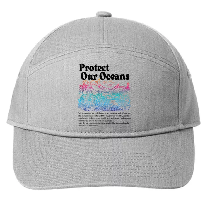 Protect Our Oceans Save Earth World Ocean Day 2023 7-Panel Snapback Hat