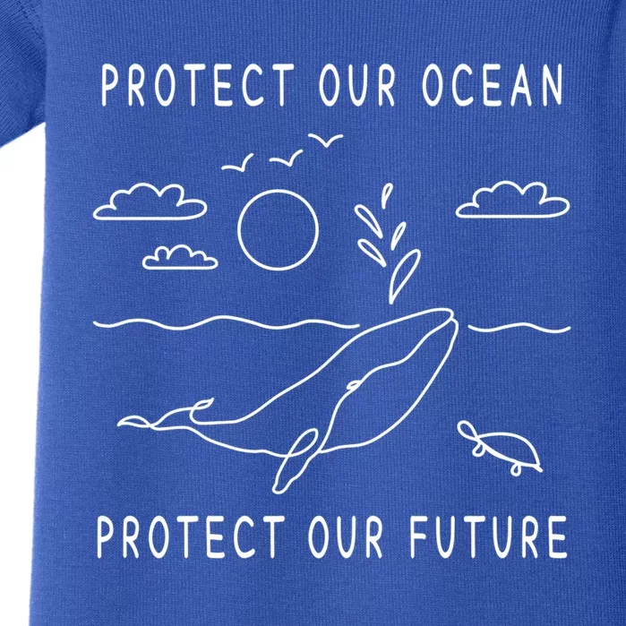 Protect Our Ocean Protect Our Future Sea Earth Day Climate Cool Gift Baby Bodysuit