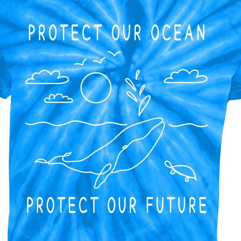 Protect Our Ocean Protect Our Future Sea Earth Day Climate Cool Gift Kids Tie-Dye T-Shirt