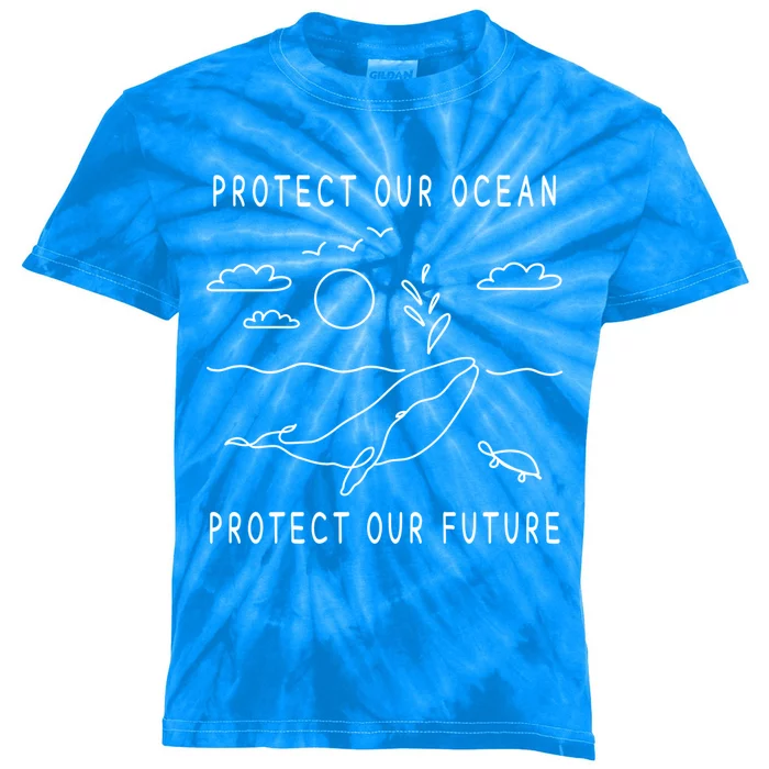 Protect Our Ocean Protect Our Future Sea Earth Day Climate Cool Gift Kids Tie-Dye T-Shirt