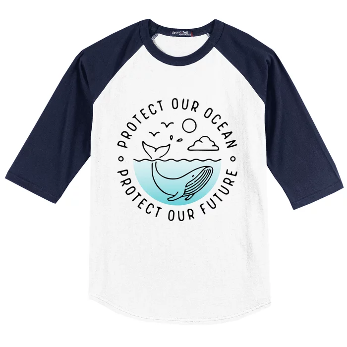 Protect Our Ocean Protect Our Future Novelty Fashion Unisex Meaningful Gift Baseball Sleeve Shirt