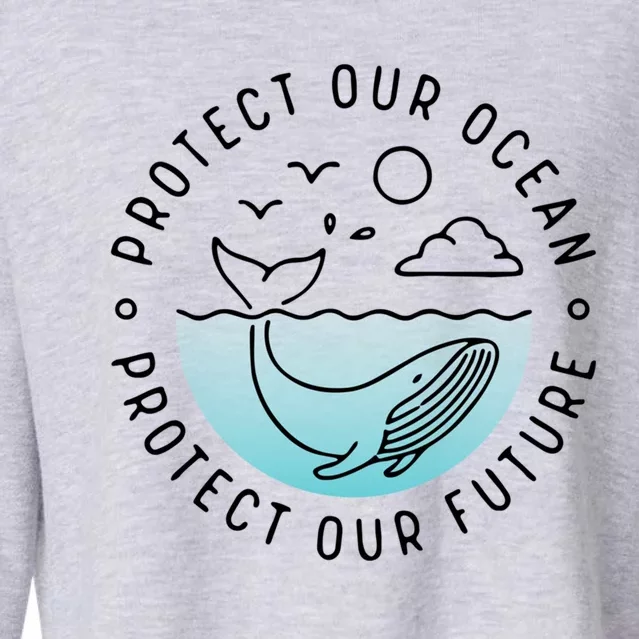 Protect Our Ocean Protect Our Future Novelty Fashion Unisex Meaningful Gift Cropped Pullover Crew