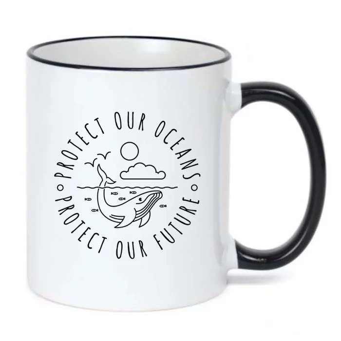 Protect Our Oceans Protect Our Future Earth Day Gift Black Color Changing Mug