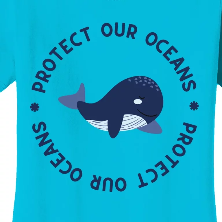 Protect Our Oceans Swimming Cute Whale Orca In Sea Ocean Gift Women's T-Shirt