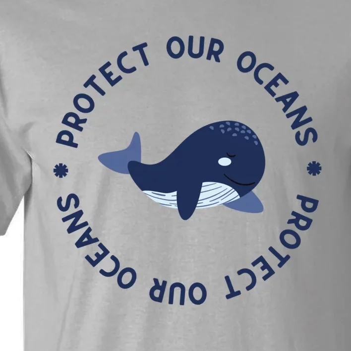 Protect Our Oceans Swimming Cute Whale Orca In Sea Ocean Gift Tall T-Shirt