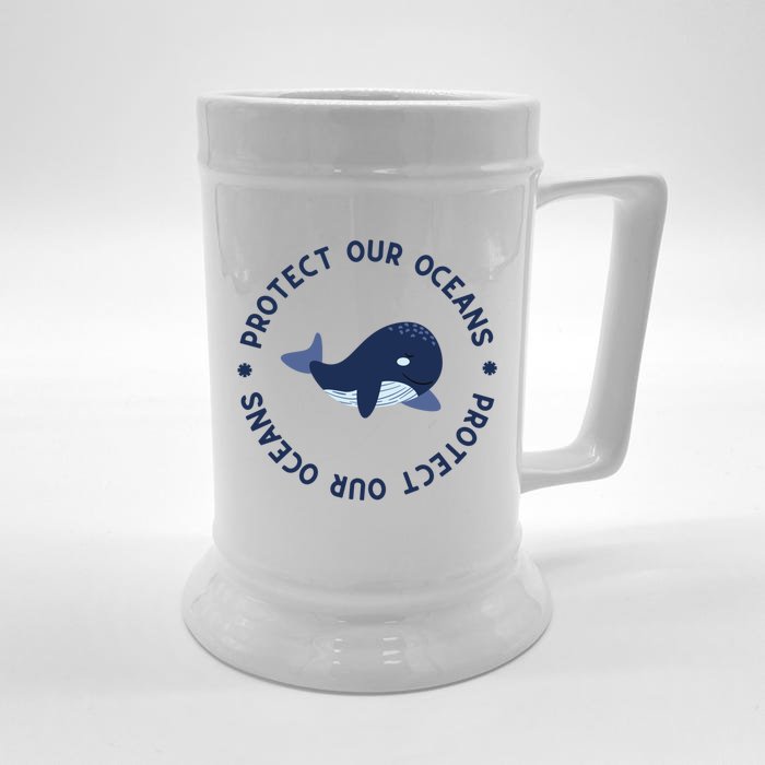 Protect Our Oceans Swimming Cute Whale Orca In Sea Ocean Gift Front & Back Beer Stein