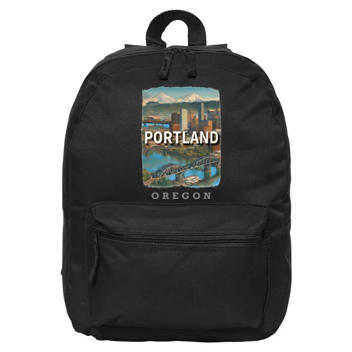 Portland Oregon Or City Of Bridges Sd658 16 in Basic Backpack