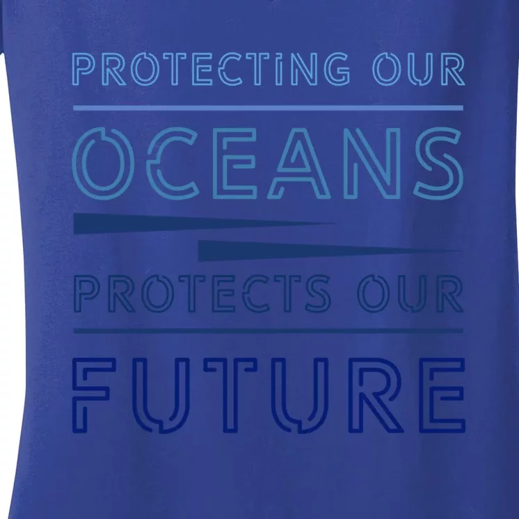 Protecting Our Oceans Protect Our Future Environt Gift Women's V-Neck T-Shirt