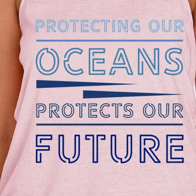 Protecting Our Oceans Protect Our Future Environt Gift Women's Knotted Racerback Tank