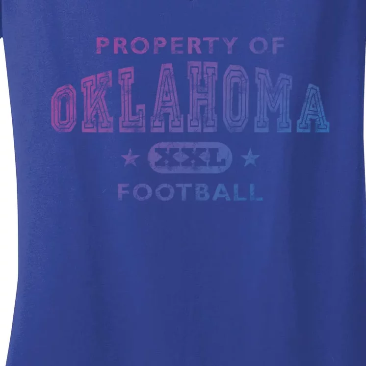 Property Of Oklahoma Football Xxl Gift Women's V-Neck T-Shirt