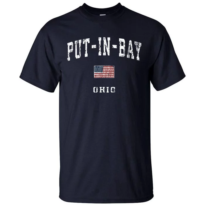 Putinbay Ohio Oh Vintage American Flag Sports Design Tall T-Shirt