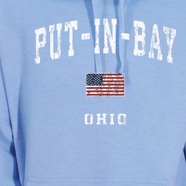 Putinbay Ohio Oh Vintage American Flag Sports Design Unisex Surf Hoodie