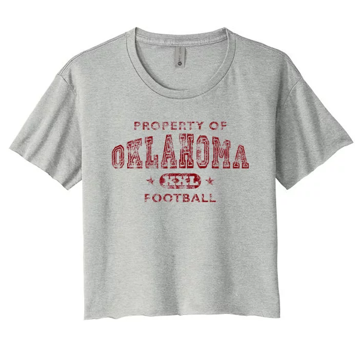 Property Of Oklahoma Football Women's Crop Top Tee