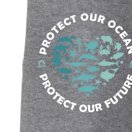 Protect Our Ocean Sea Animal Heart Earth Day Environt Gift Doggie 3-End Fleece Hoodie