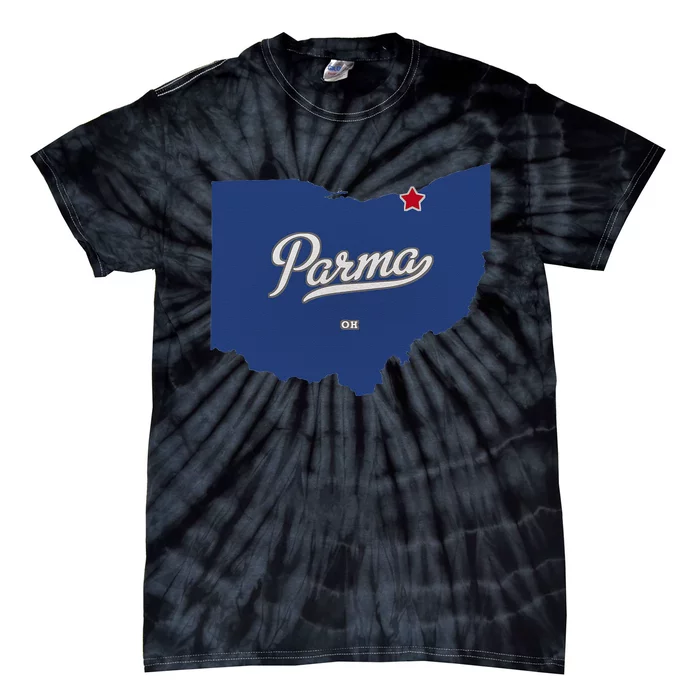 Parma Ohio OH Map Tie-Dye T-Shirt