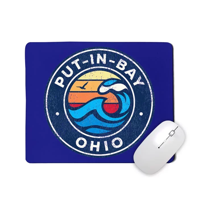 Putinbay Ohio Oh Vintage Nautical Waves Mousepad