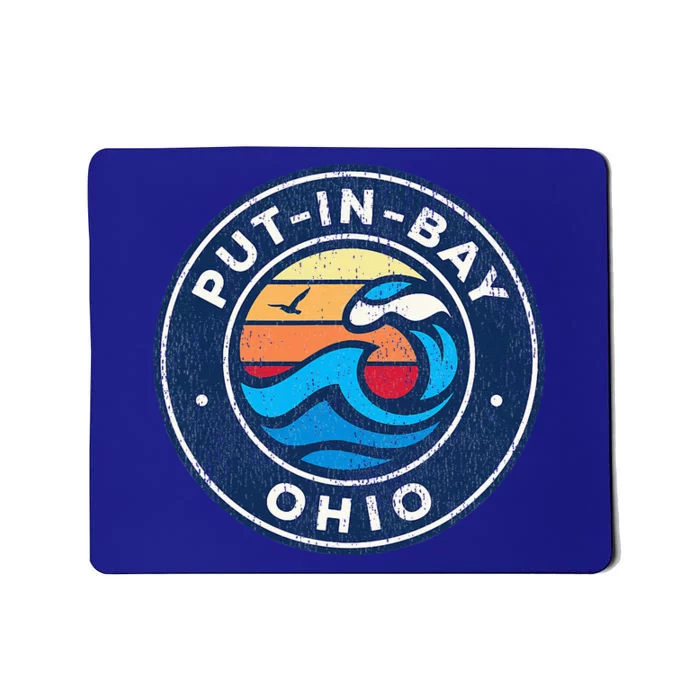 Putinbay Ohio Oh Vintage Nautical Waves Mousepad