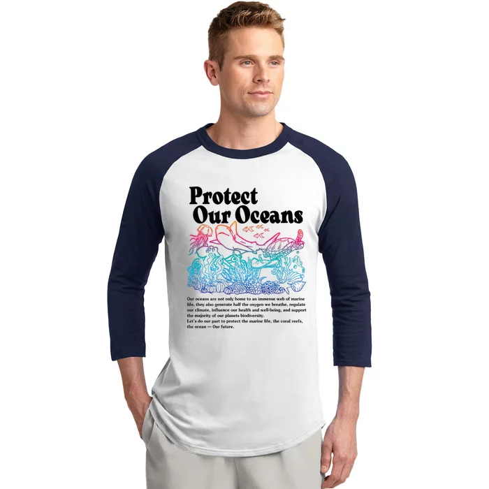 Protect Our Oceans Save Earth World Ocean Day Baseball Sleeve Shirt