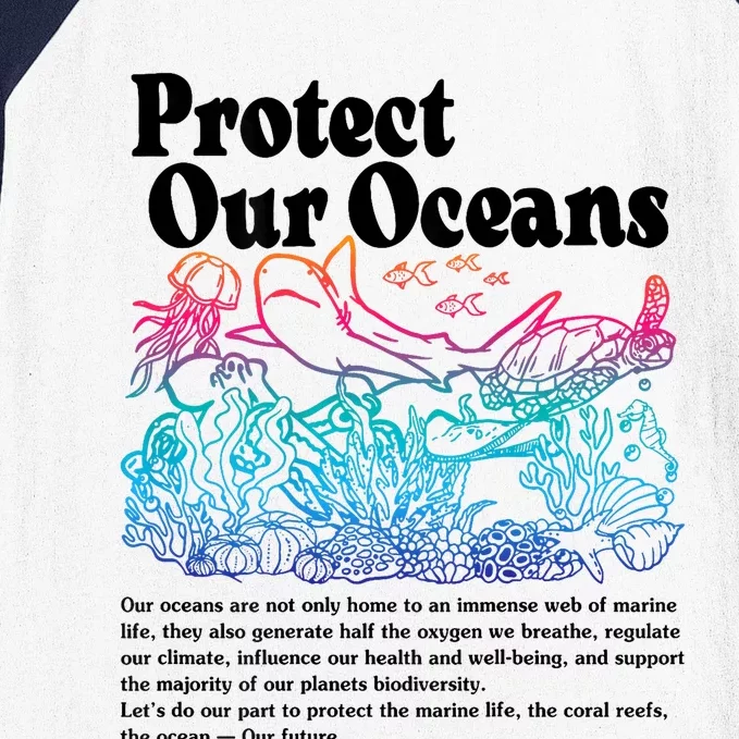 Protect Our Oceans Save Earth World Ocean Day Baseball Sleeve Shirt