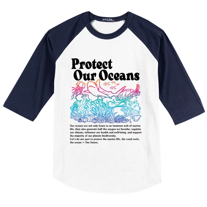 Protect Our Oceans Save Earth World Ocean Day Baseball Sleeve Shirt