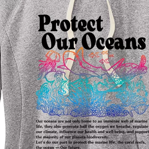 Protect Our Oceans Save Earth World Ocean Day Women's Fleece Hoodie