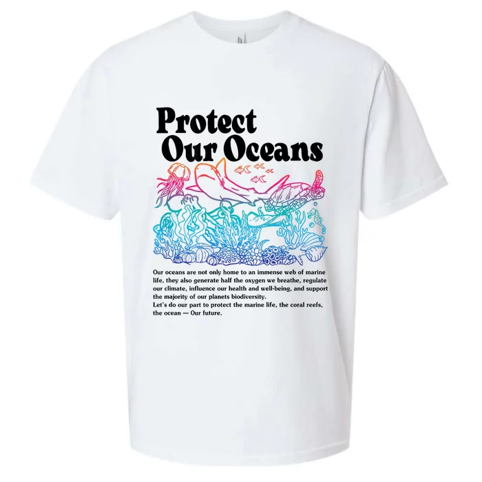 Protect Our Oceans Save Earth World Ocean Day Sueded Cloud Jersey T-Shirt