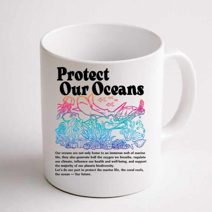 Protect Our Oceans Save Earth World Ocean Day Front & Back Coffee Mug