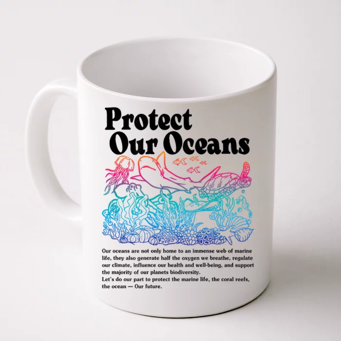 Protect Our Oceans Save Earth World Ocean Day Front & Back Coffee Mug