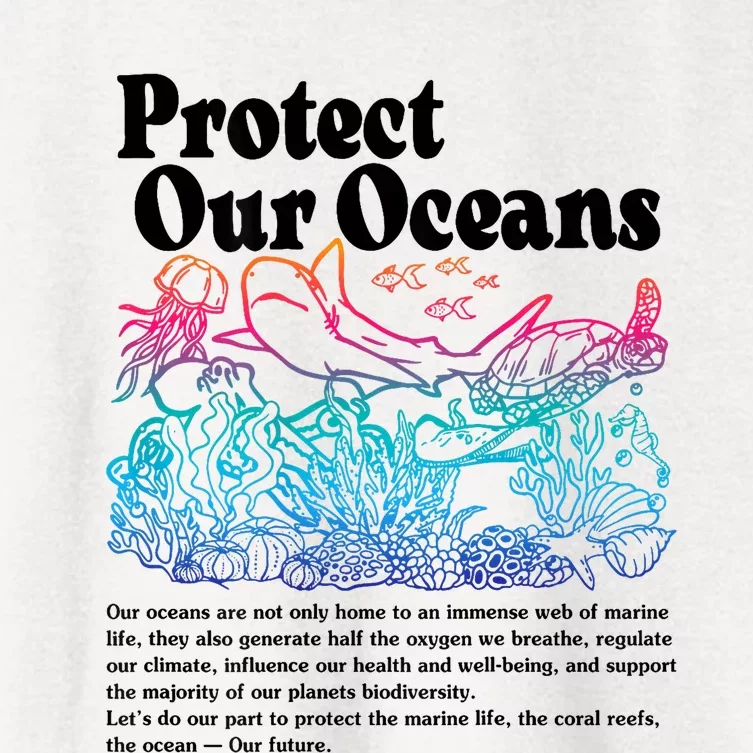 Protect Our Oceans Save Earth World Ocean Day Women's Crop Top Tee