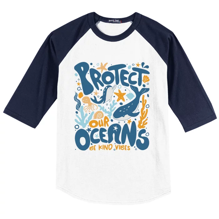 Protect Our Oceans Respect Locals Apparel Beach Lover Baseball Sleeve Shirt