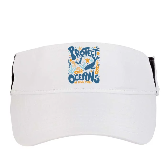 Protect Our Oceans Respect Locals Apparel Beach Lover Adult Drive Performance Visor