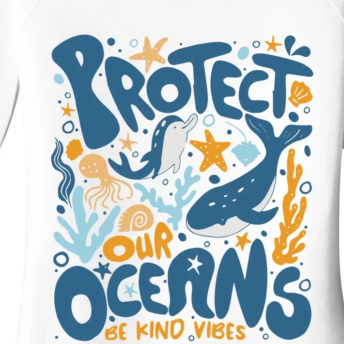 Protect Our Oceans Respect Locals Apparel Beach Lover Women's Perfect Tri Tunic Long Sleeve Shirt