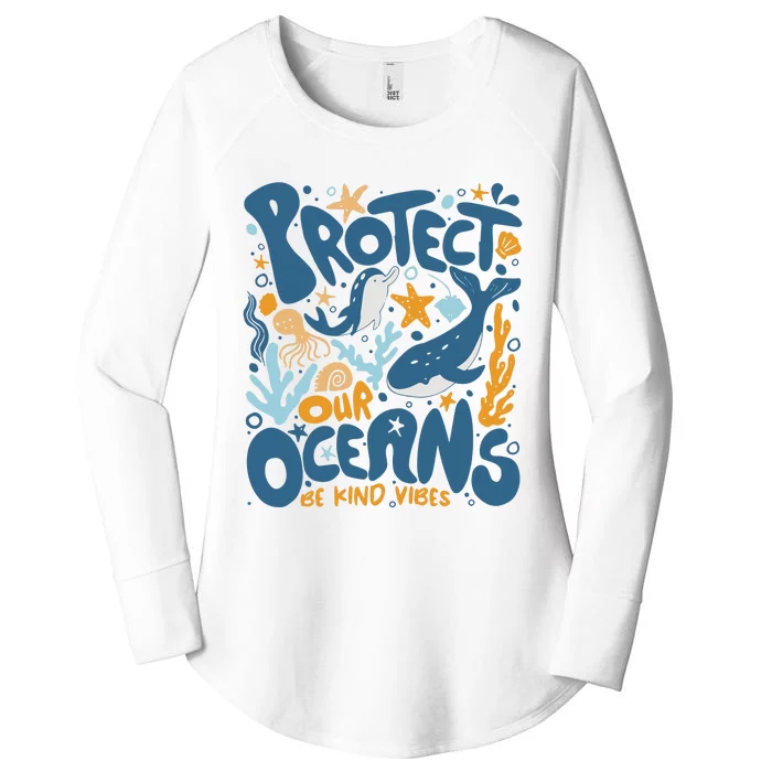 Protect Our Oceans Respect Locals Apparel Beach Lover Women's Perfect Tri Tunic Long Sleeve Shirt