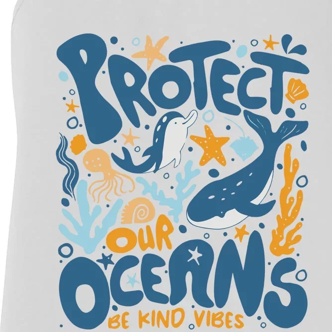 Protect Our Oceans Respect Locals Apparel Beach Lover Women's Racerback Tank