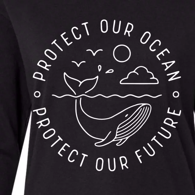 Protect Our Ocean Protect Our Future Tee Whale Ocean Womens Cotton Relaxed Long Sleeve T-Shirt