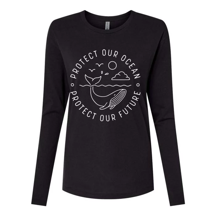 Protect Our Ocean Protect Our Future Tee Whale Ocean Womens Cotton Relaxed Long Sleeve T-Shirt