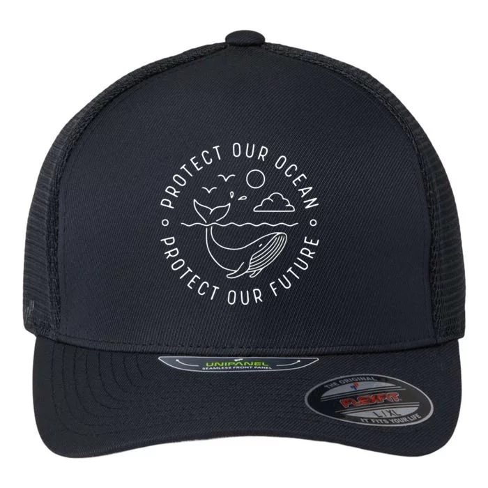 Protect Our Ocean Protect Our Future Tee Whale Ocean Flexfit Unipanel Trucker Cap