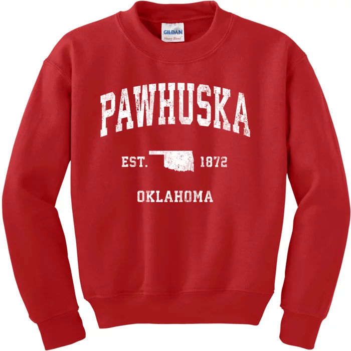 Pawhuska Oklahoma Ok Vintage Athletic Sports Kids Sweatshirt