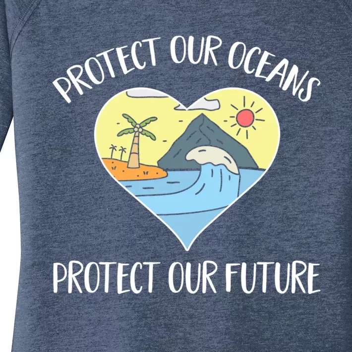 Protect Our Oceans Protect Our Future Save The Planet Gift Women's Perfect Tri Tunic Long Sleeve Shirt