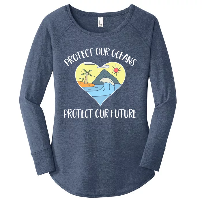 Protect Our Oceans Protect Our Future Save The Planet Gift Women's Perfect Tri Tunic Long Sleeve Shirt