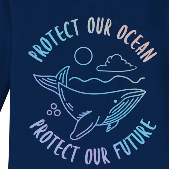 Protect Our Ocean Protect Our Future Climate Change Gift Baby Long Sleeve Bodysuit