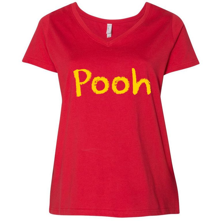 Pooh Halloween Costume Women's V-Neck Plus Size T-Shirt