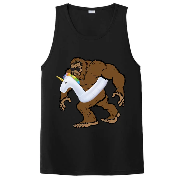 Pool Party Bigfoot Unicorn Float  Sasquatch Performance Tank