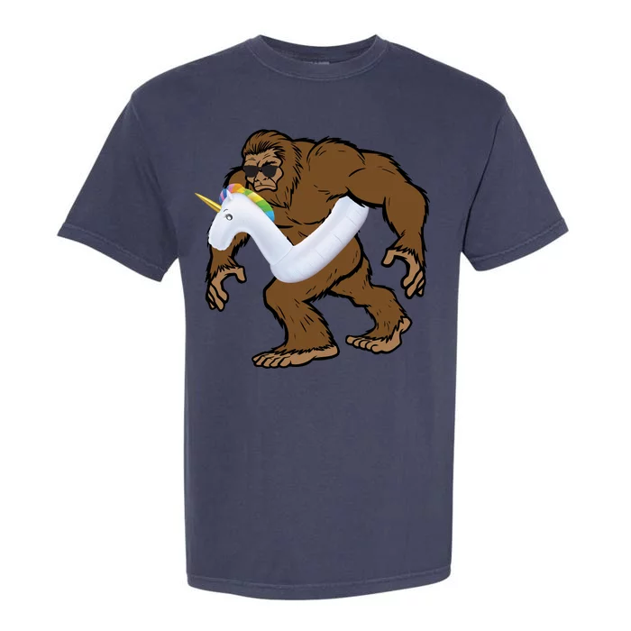 Pool Party Bigfoot Unicorn Float  Sasquatch Garment-Dyed Heavyweight T-Shirt