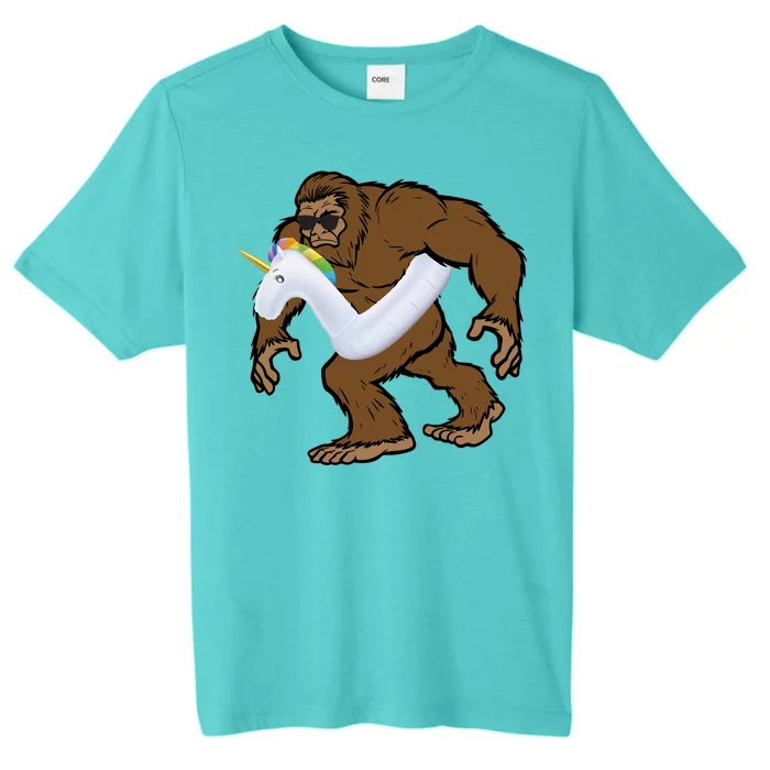 Pool Party Bigfoot Unicorn Float  Sasquatch ChromaSoft Performance T-Shirt