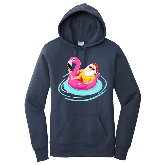 Pool Party Santa Christmas in July Women's Pullover Hoodie