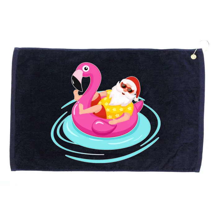 Pool Party Santa Christmas in July Grommeted Golf Towel