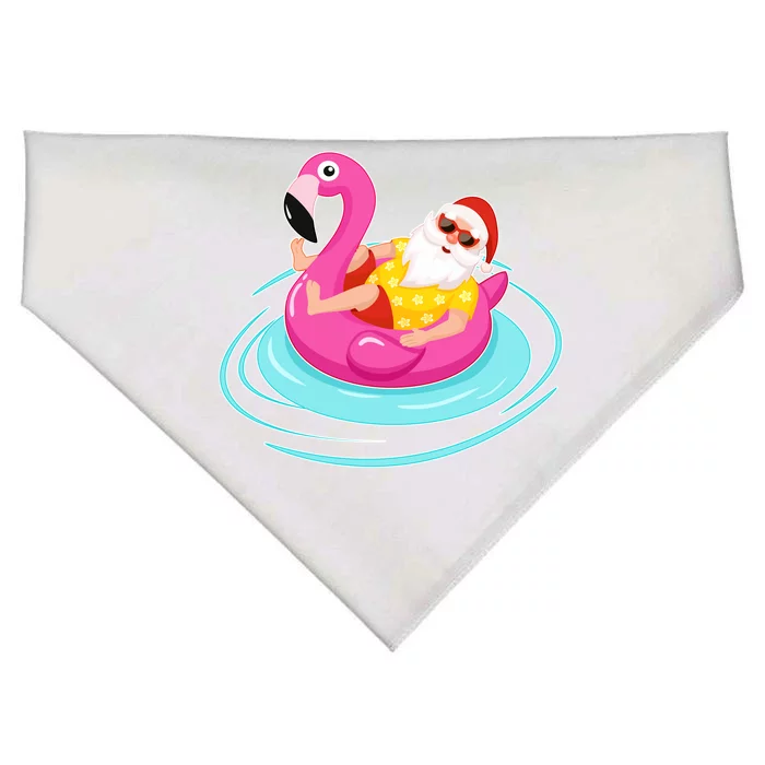 Pool Party Santa Christmas in July USA-Made Doggie Bandana